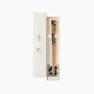 Kutani Seal | Flowers with Chopstick Holder