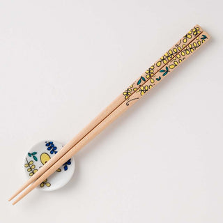 Kutani Seal | Wisteria with Chopstick Holder