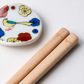 Kutani Seal | Plum with Chopstick Holder