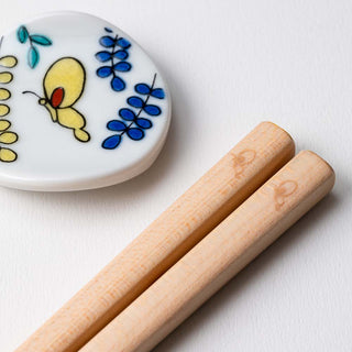 Kutani Seal | Wisteria with Chopstick Holder